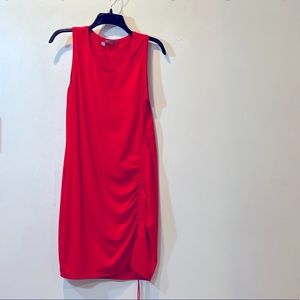 Athleta Dress Side Scrunch Saffron Red